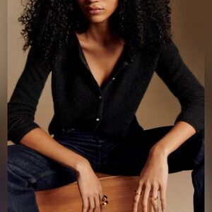 Sézane Gaspard cardigan, XS, black, price is firm.